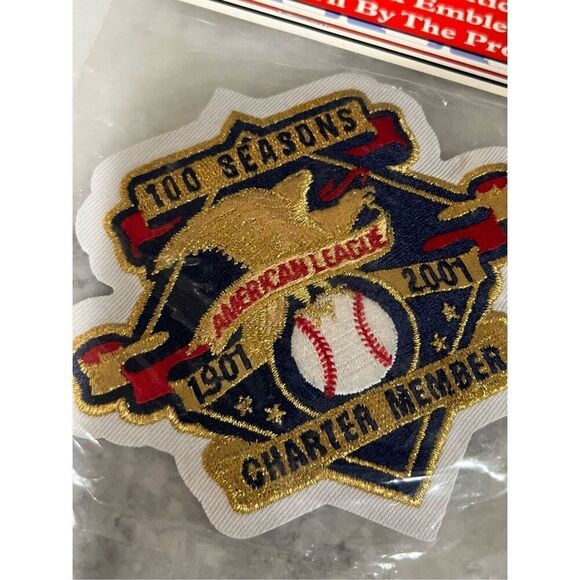 2001 American League Baseball Seasons 100th Anniversary Patch Jersey Sleeve MLB - Picture 3 of 6